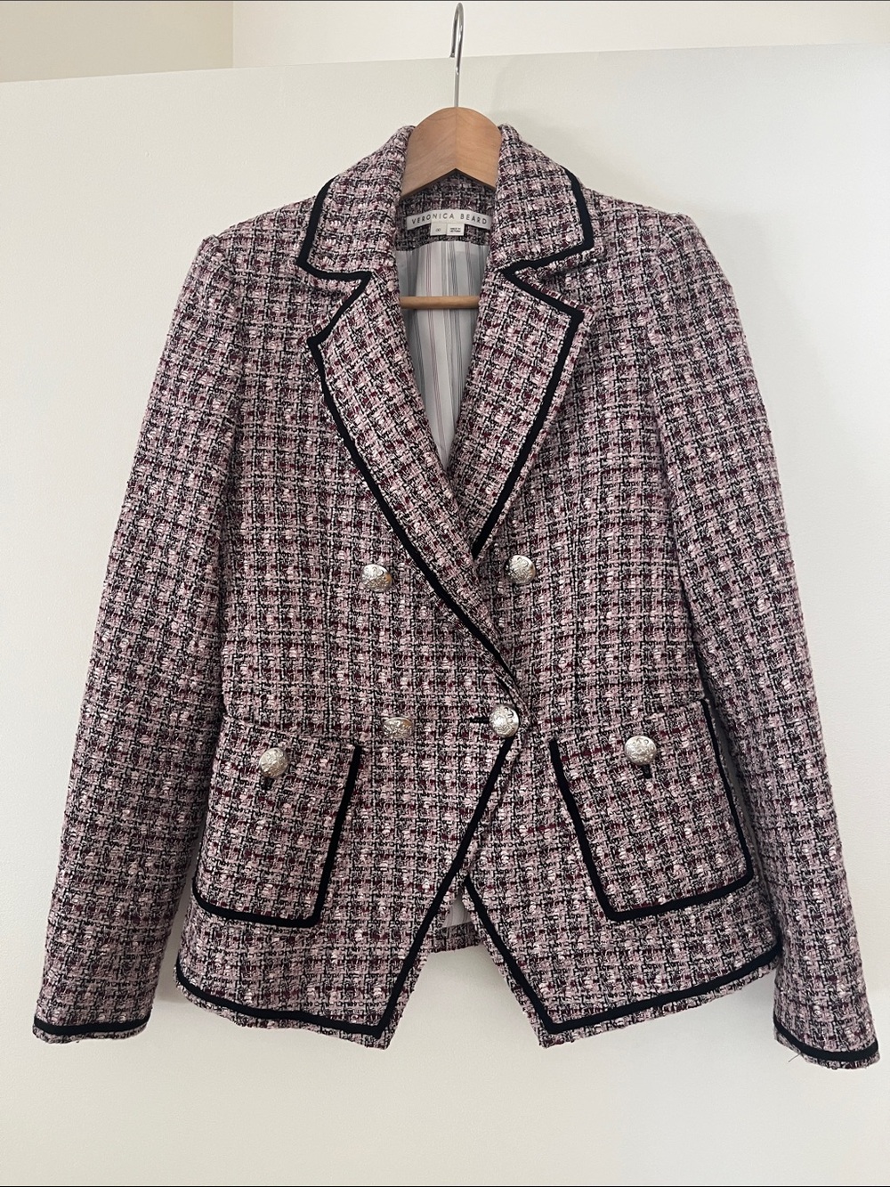 Veronica Beard pink tweed blazer
